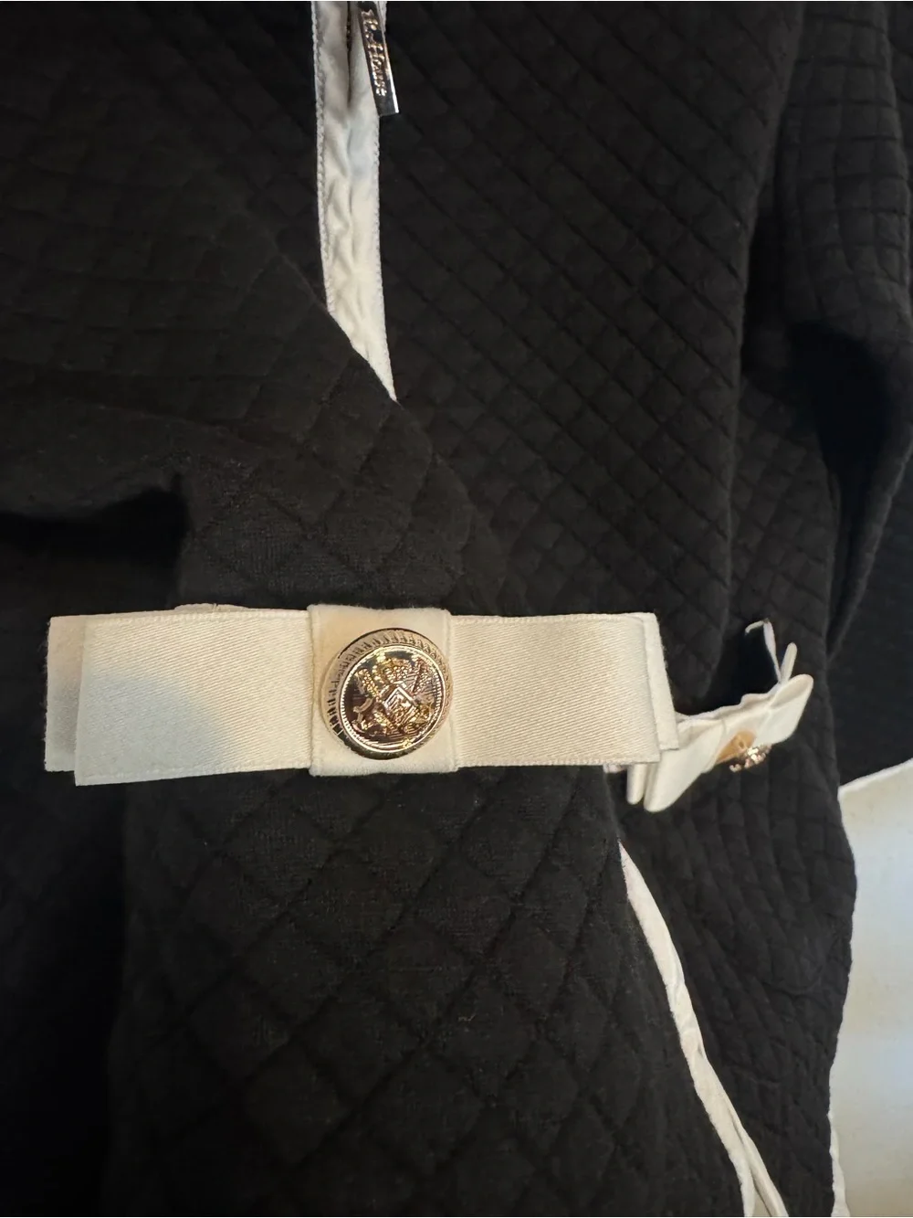 Richie House Los Angeles Girls Black & White Quilted Jacket and Skirt Set 7/8